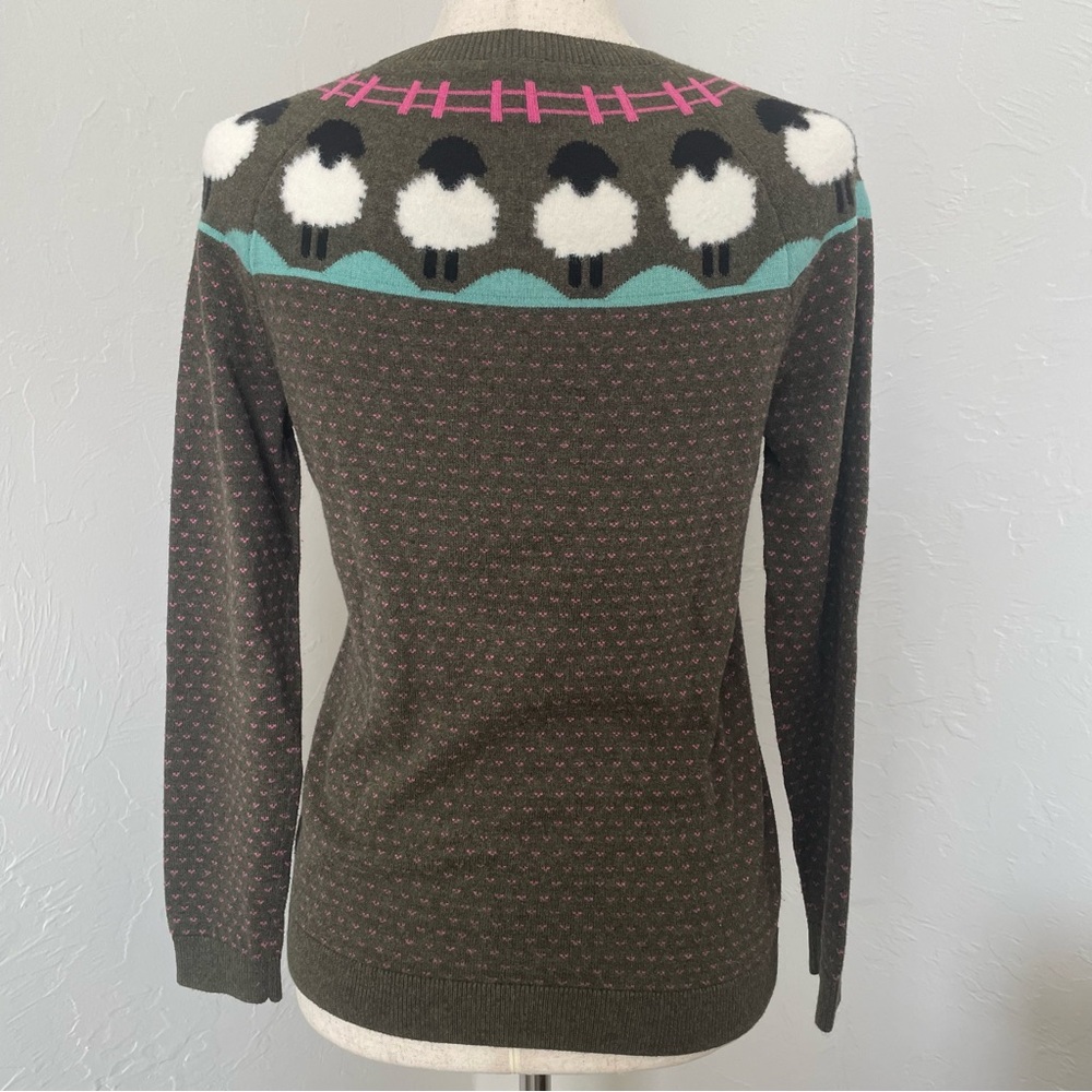 Talbots Sheep Yoke Raglan Crew Neck Pullover Sweater Size Small Petite Winter - Picture 6 of 11
